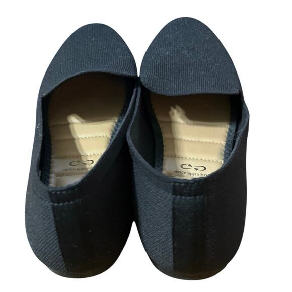 Me Too Brea Flat Slip On Comfort Loafer Shoe Black Sustainable Fabric Mesh Sz 8 - Picture 2 of 6